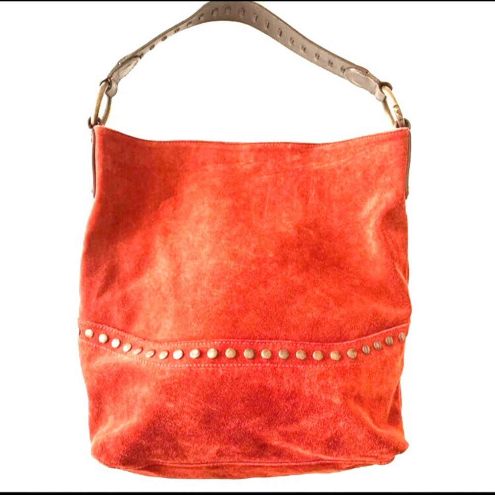 Maurizio Taiuti Suede bag Fall orange color purse
